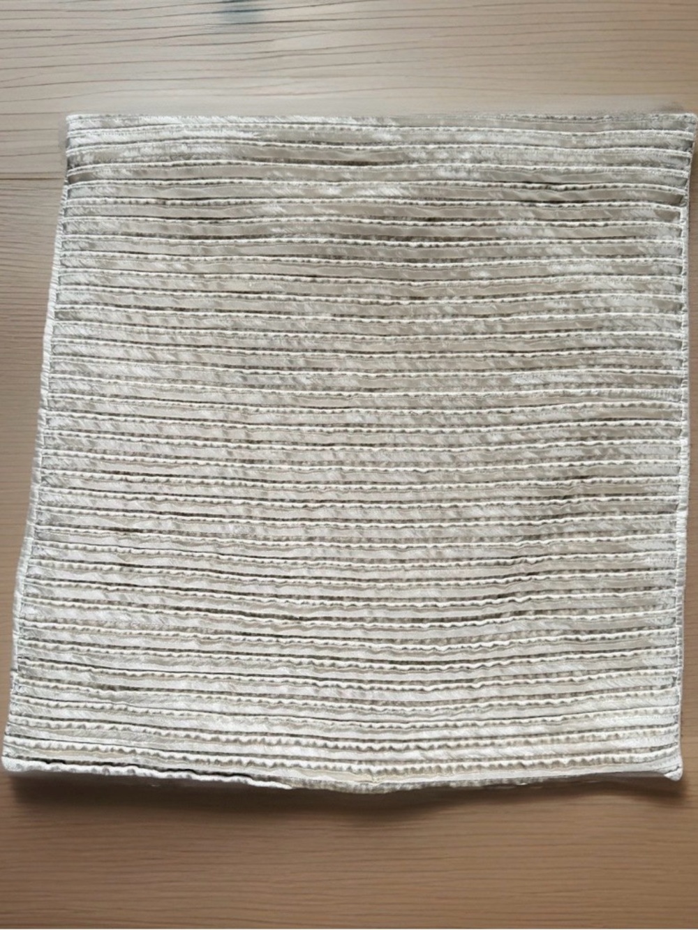 Pier 1 Imports Champagne Pleated Throw Pillow Cover Only Textured Glam Decor